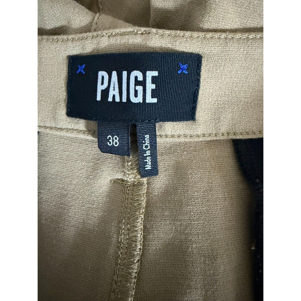 PAIGE Mens Dress Pants Size 38 Khaki Stretch Flat Front Casual Chino - Picture 10 of 12